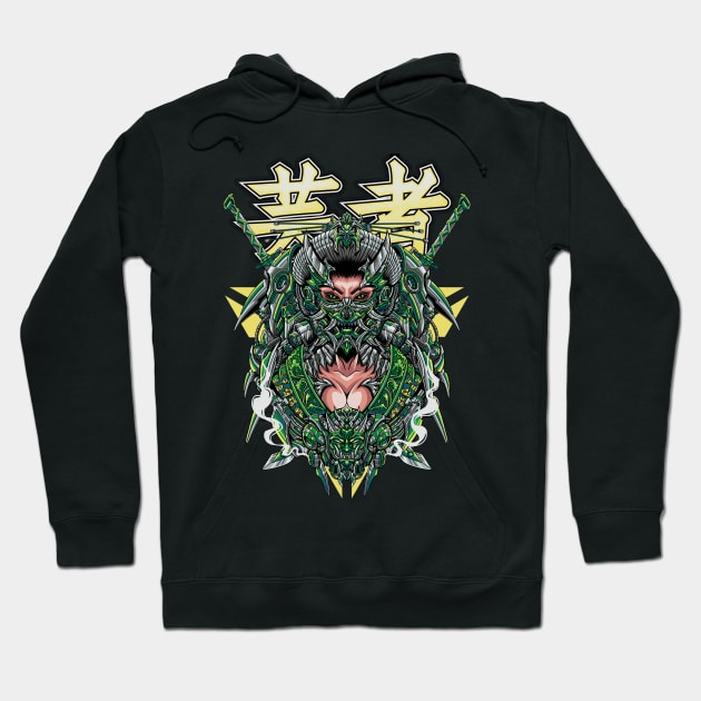 Great Geisha Mecha Illustration Hoodie by akmalzone